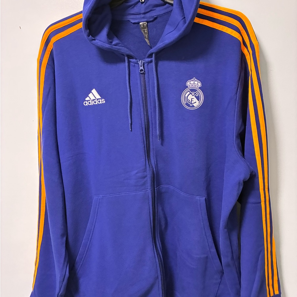 Adidas Real Madrid Full zip hoodie French Terry NWOT